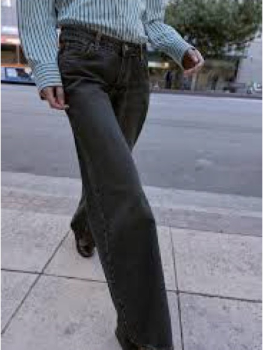 Zara Wide-Leg Jeans in Dark Olive
